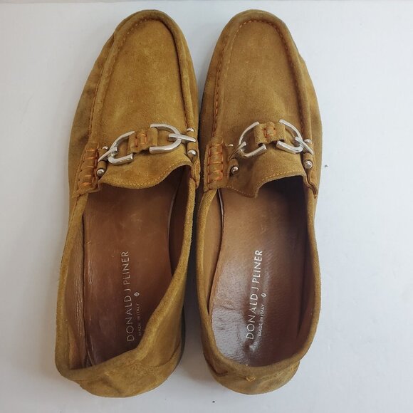 Donald Pliner Mens Lelio Bit Loafers Size 11 Brown Leather Slip On Almond Toe - Picture 4 of 13